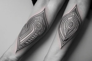 Create a rectangle shaped fine line tattoo (ratio 1:2) on the forearm. It should be made of very fine lines.
Hawaii themed. tattoo idea
