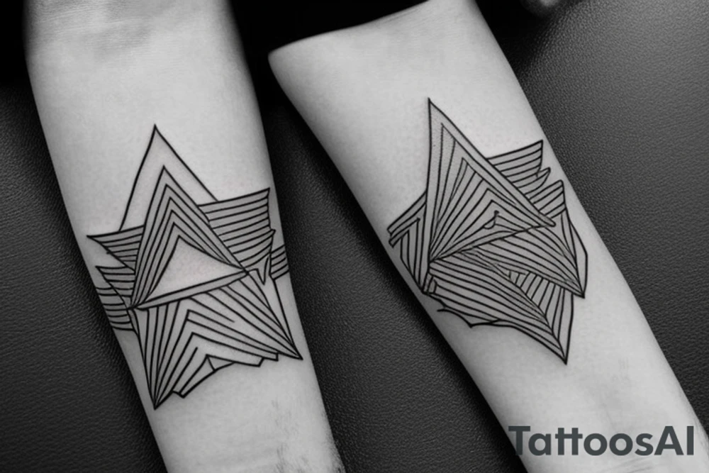 Create a rectangle shaped fine line tattoo (ratio 1:2) on the forearm. It should be made of very fine lines.
Hawaii themed, including mountains. tattoo idea