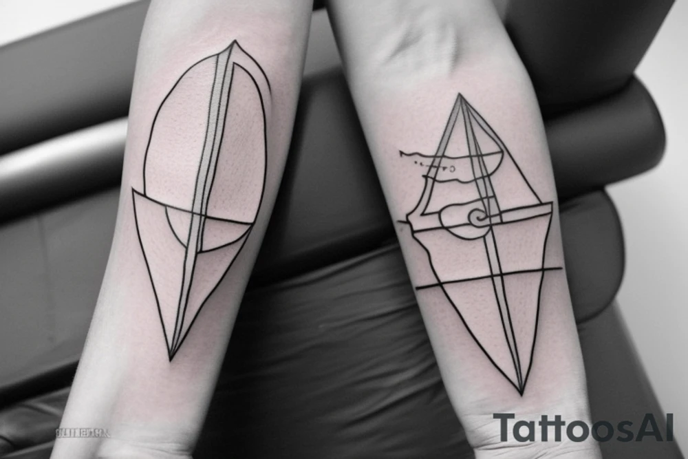 Create a rectangle shaped fine line tattoo (ratio 1:2) on the forearm. It should be made of very fine lines.
In the center of the rectangle there should be a sun sending rays in all directions, making up the frame. tattoo idea