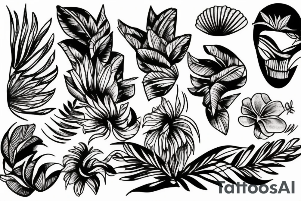 Hawaiian mountains tattoo idea