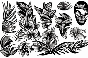 Hawaiian mountains tattoo idea