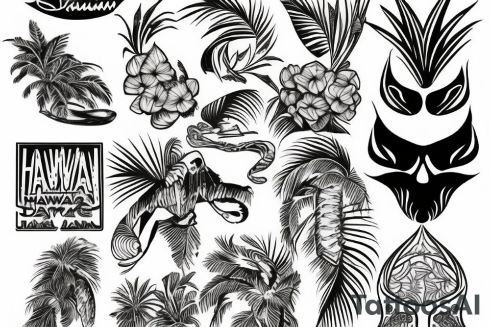 Hawaiian mountains tattoo idea