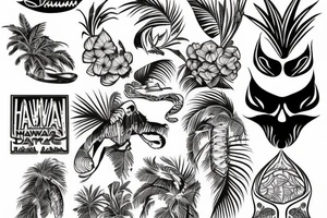 Hawaiian mountains tattoo idea