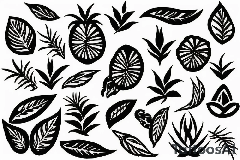 Hawaiian mountains tattoo idea