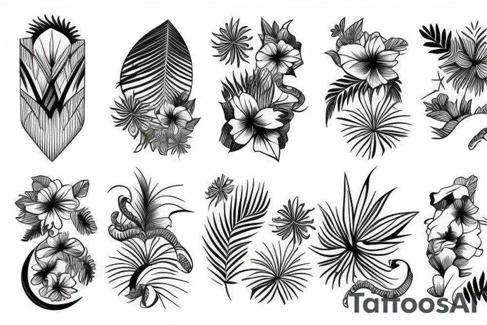 Hawaiian mountains tattoo idea