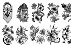 Hawaiian mountains tattoo idea