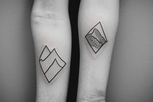Hawaiian mountains and ocean
Rectangle shaped tattoo idea