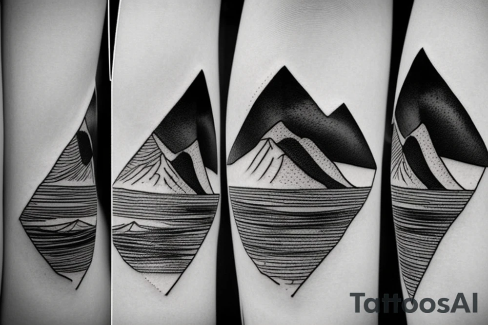 Hawaiian mountains and ocean
Rectangle shaped tattoo idea