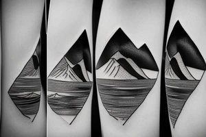 Hawaiian mountains and ocean
Rectangle shaped tattoo idea