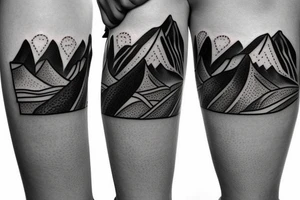 Hawaiian mountains and ocean
Rectangle shaped tattoo idea