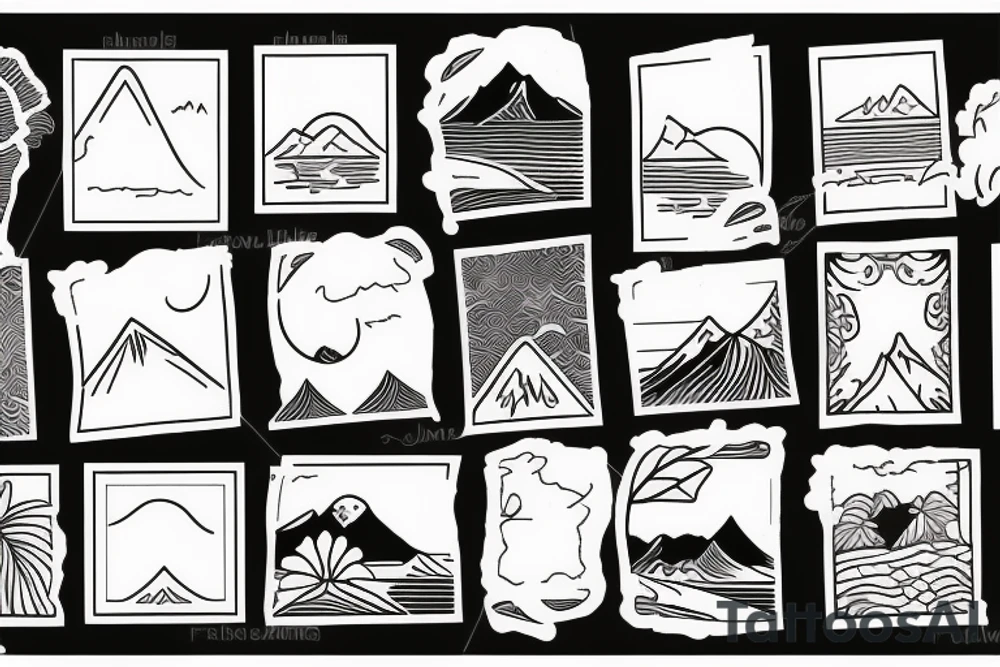 Hawaiian mountains and ocean
Rectangle shaped tattoo idea Hawaiian mountains and ocean
Rectangle shaped tattoo idea