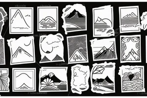 Hawaiian mountains and ocean
Rectangle shaped tattoo idea