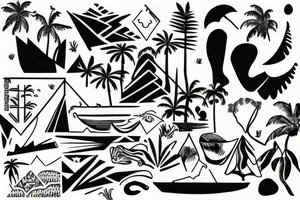 Hawaiian mountains and ocean
Rectangle shaped tattoo idea