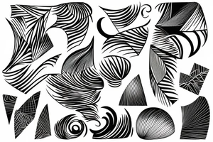 Hawaiian mountains and ocean
Rectangle shaped
Fine line tattoo idea