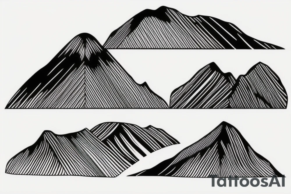 Hawaiian mountains and ocean
Rectangle shaped, ratio 1:2
Straight lines tattoo idea Hawaiian mountains and ocean
Rectangle shaped, ratio 1:2
Straight lines tattoo idea