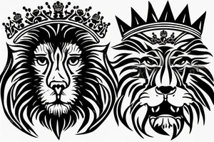A roaring lion with a crown tattoo idea