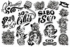 Sebio with a dollar sign replacing the S and dollar signs around it tattoo idea