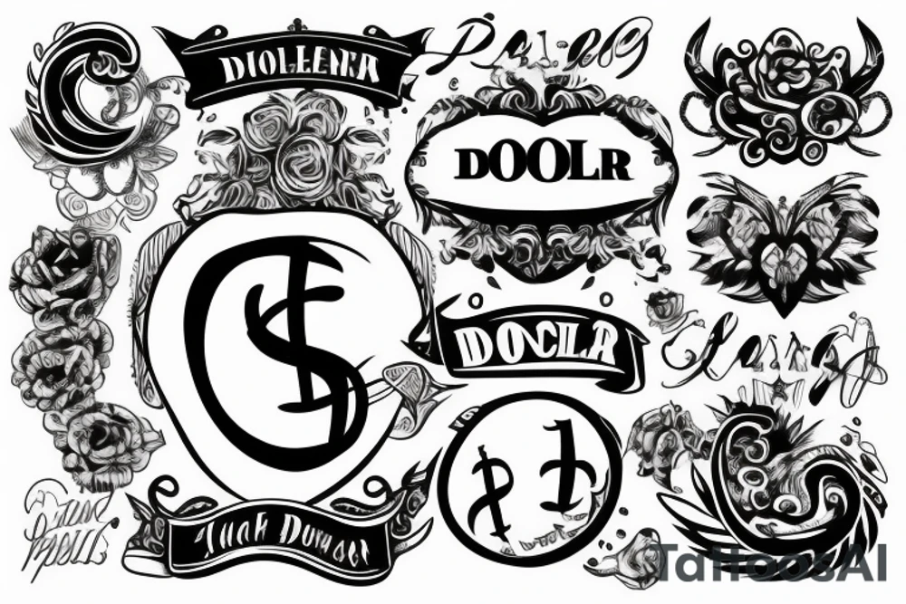 Dollar signs tattoo idea