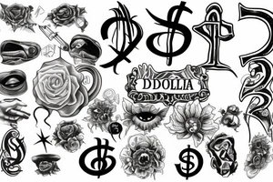 A dollar sign $ tattoo idea