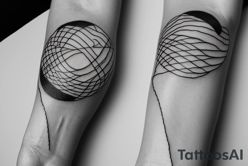 Fine line tattoo that includes the moon and psychology references is the size of a palm tattoo idea