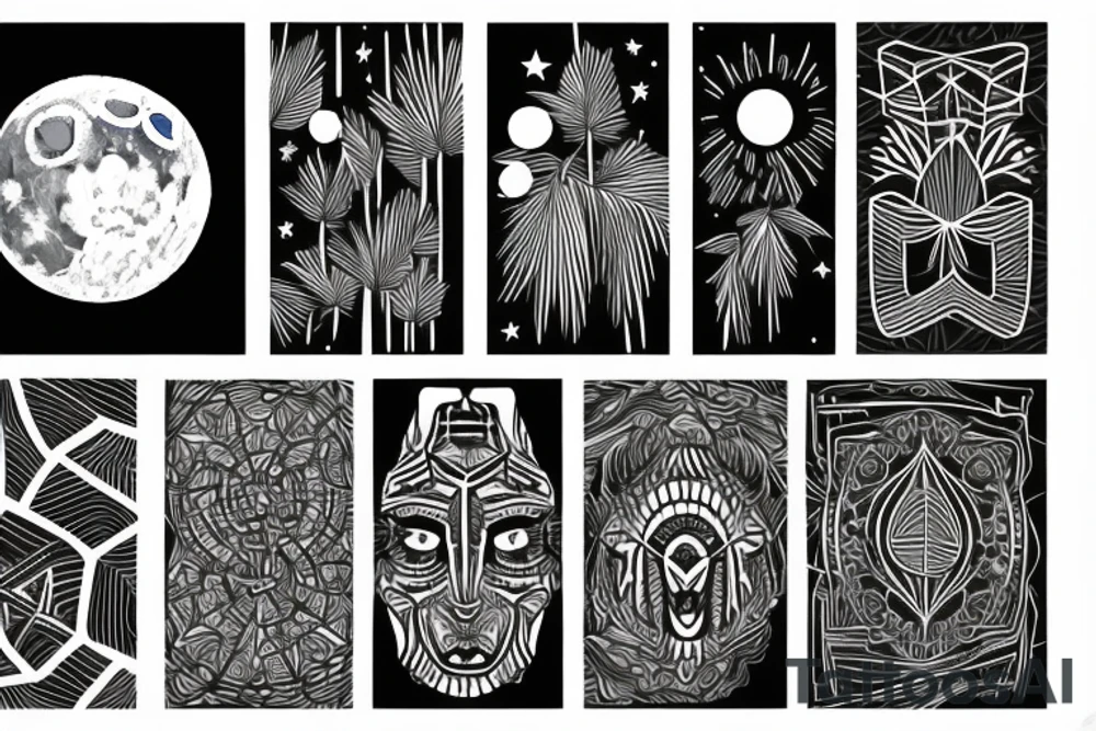 Includes the moon and psychology references is the size of a palm tattoo idea
