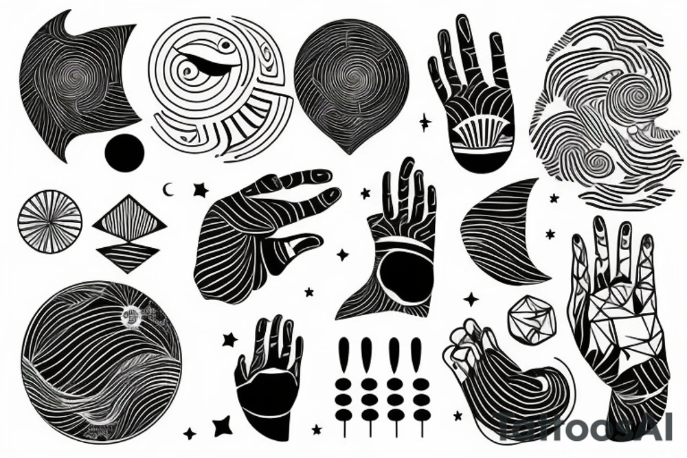Includes the moon and psychology references is the size of a palm tattoo idea