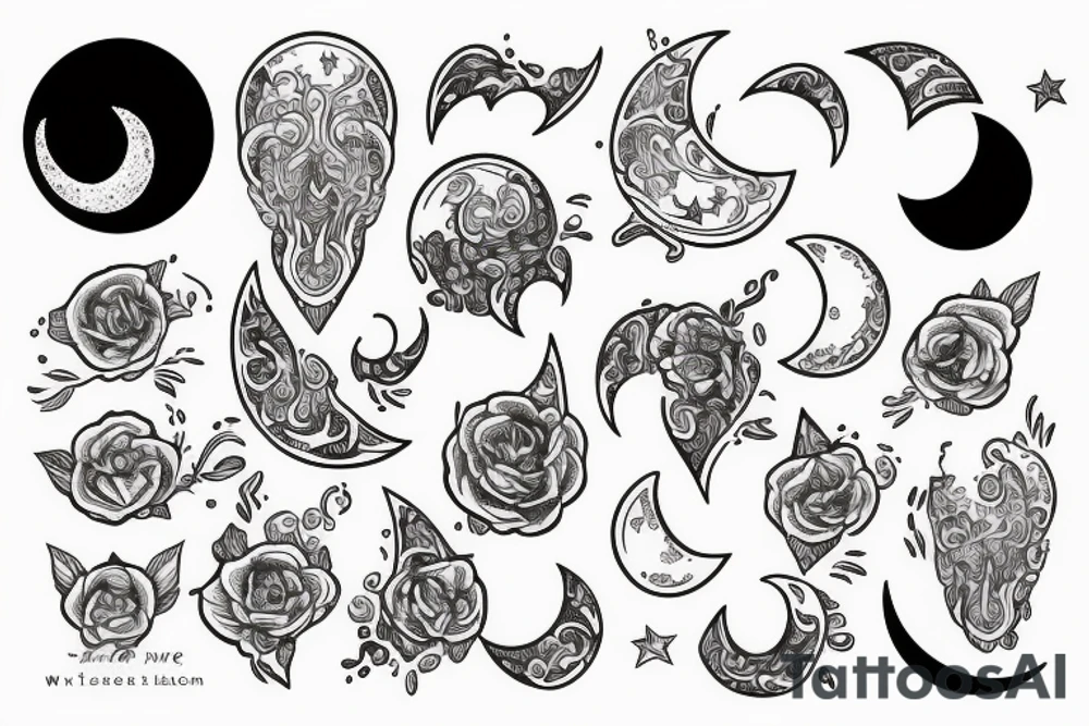 small line tattoo with the moon tattoo idea