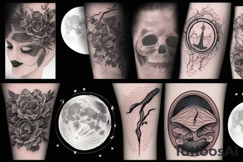 Moon burst tattoo idea