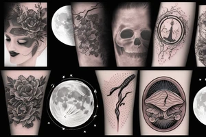 Moon burst tattoo idea