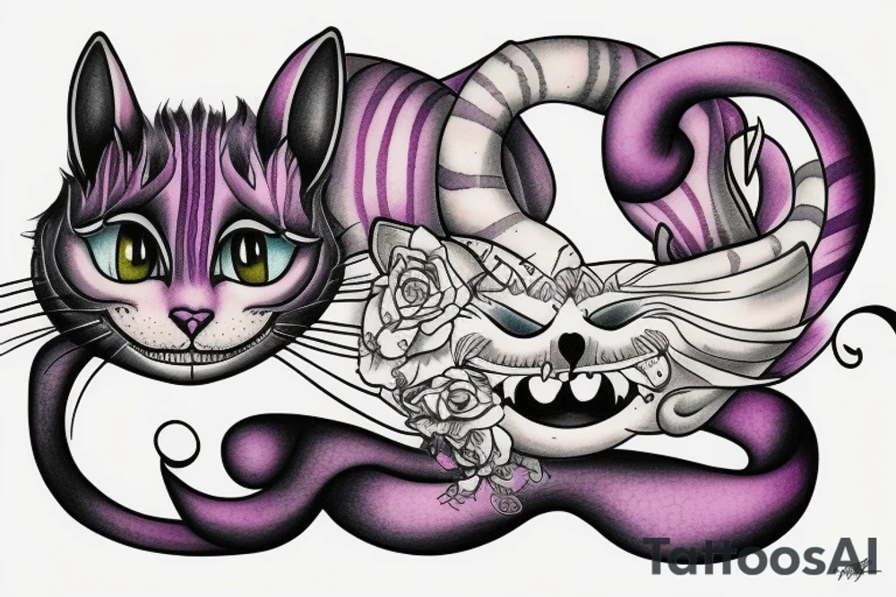 Cheshire cat tattoo idea