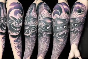 Cheshire cat moon tattoo idea