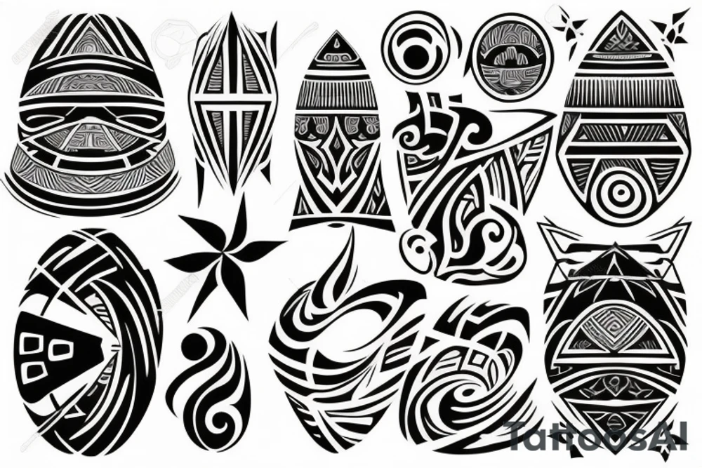 polynesia with elements of space tattoo idea