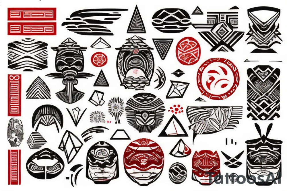 polynesia japanese culture space geometry with the addition of a small amount of red tattoo idea