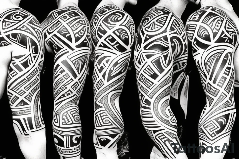 polynesia japanese culture space geometry with the addition all together on the shoulder tattoo idea