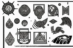 polynesia japanese culture space geometry with the addition all together on the shoulder tattoo idea