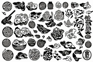 japanese culture with lard with the addition of a symbol of good luck tattoo idea
