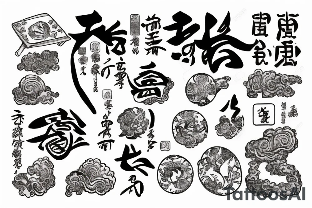 japanese culture with lard with the addition of a symbol of good luck tattoo idea