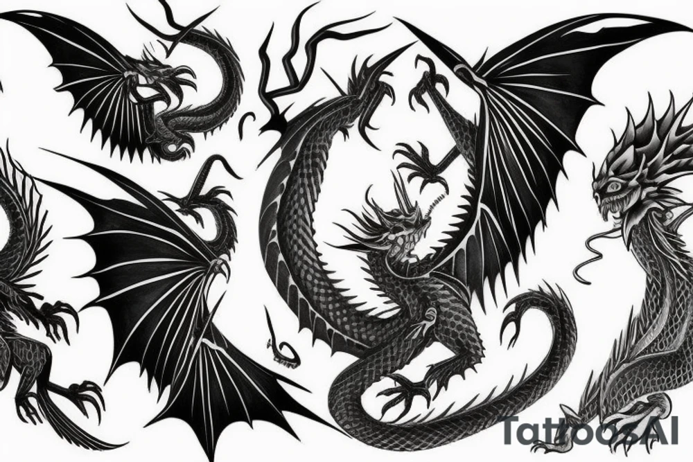 Dragon wings chest tattoo idea