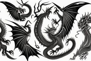 Dragon wings chest tattoo idea