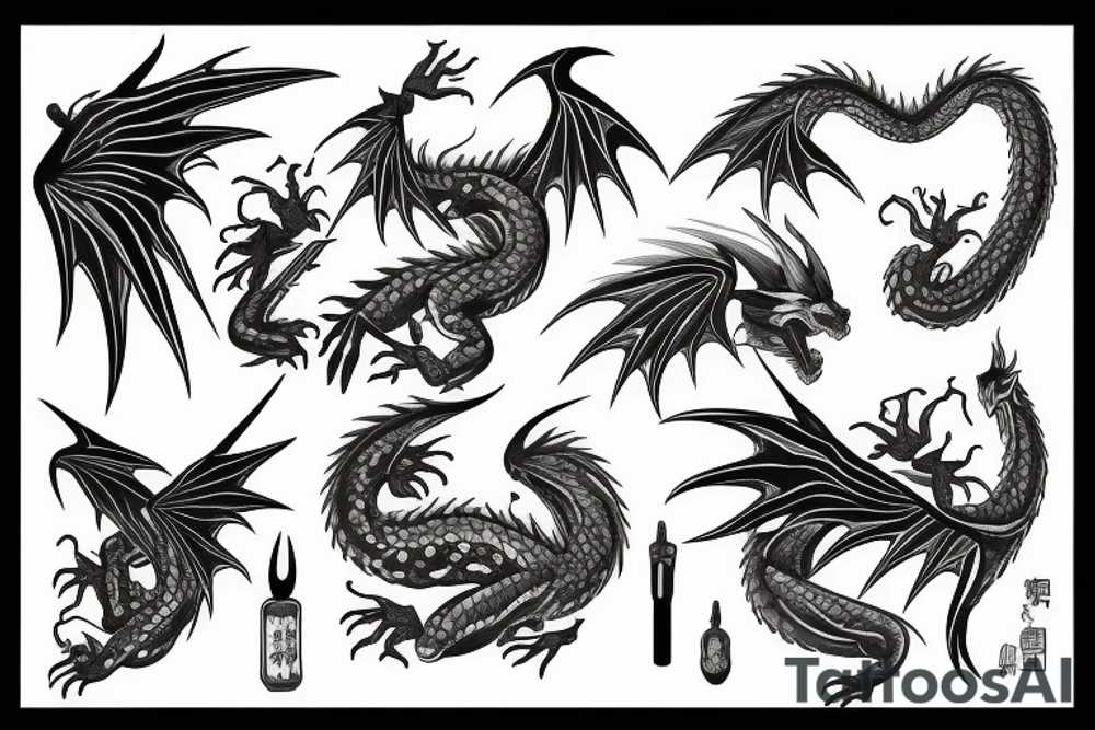 Dragon wings tattoo idea
