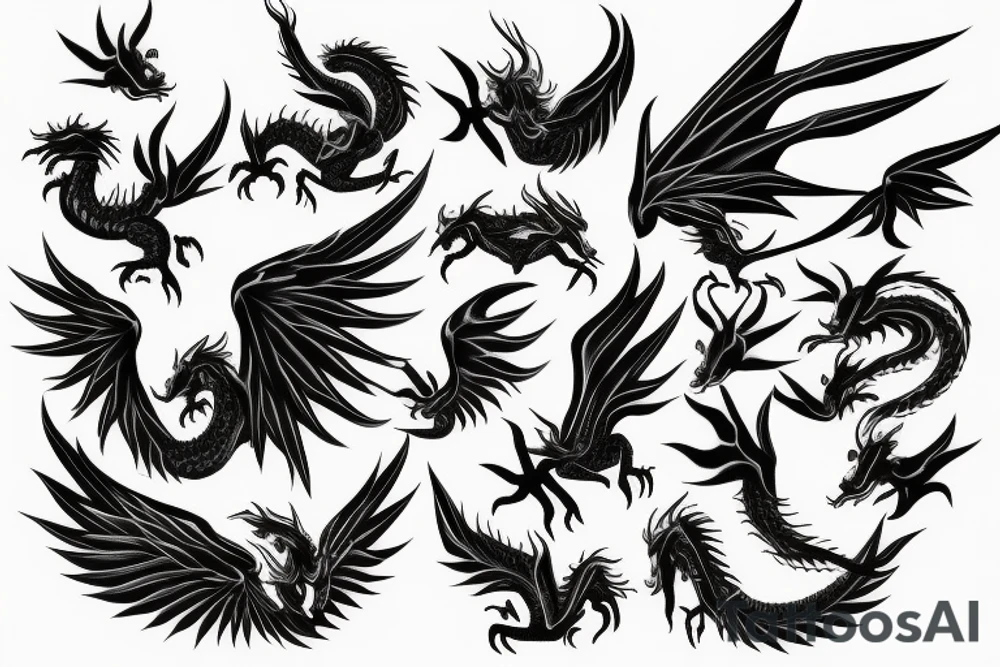 Dragon wings tattoo idea