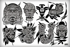 Japanese culture at the heart of Polynesia tattoo idea