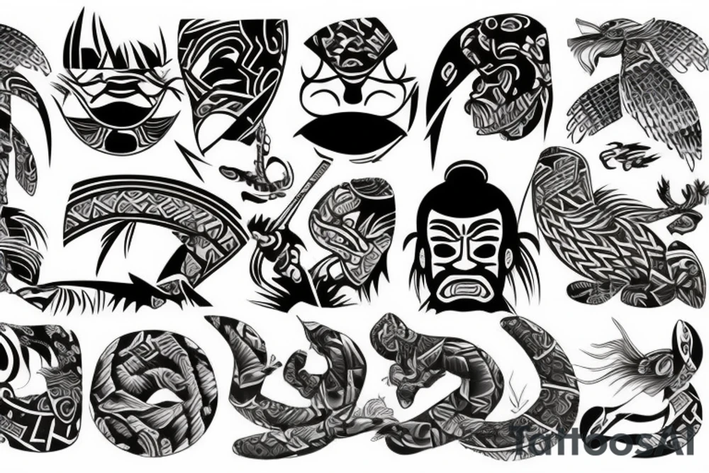 Japanese culture at the heart of Polynesia tattoo idea