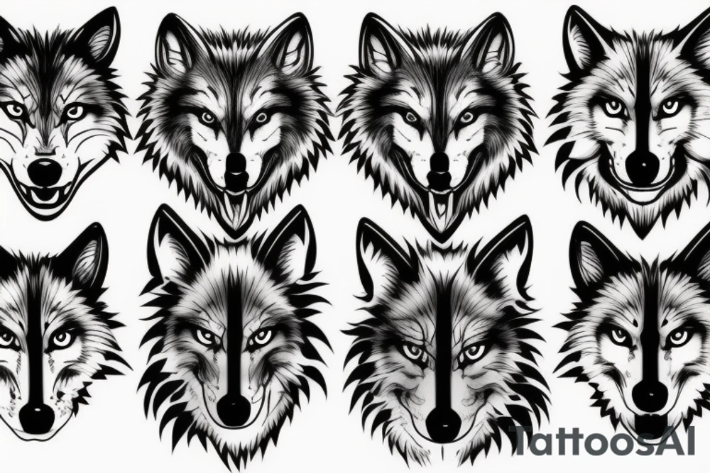 wolf face tattoo idea