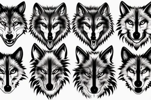 wolf face tattoo idea