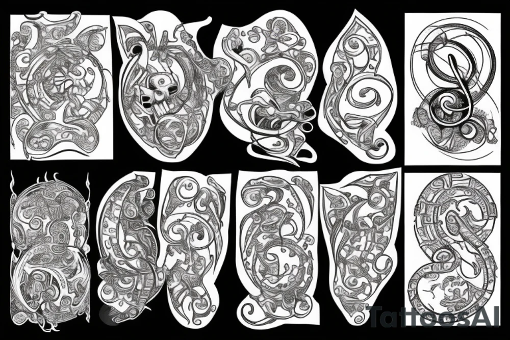 Music, money, and fire tattoo idea