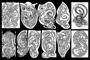 Music, money, and fire tattoo idea