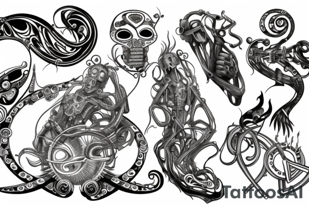 Music, money, and fire tattoo idea