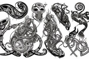 Music, money, and fire tattoo idea