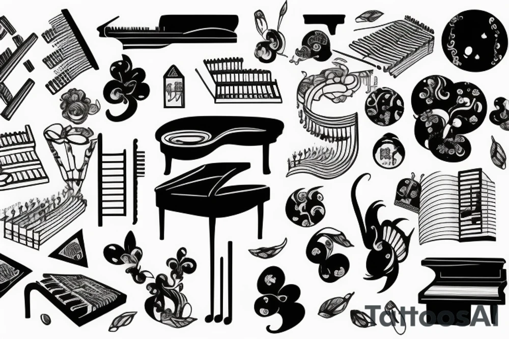 Piano notes tattoo idea